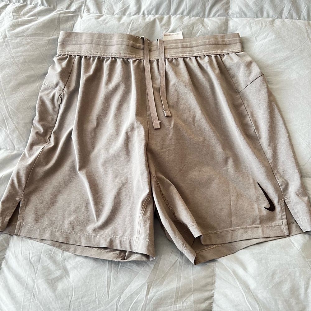 Nike yoga dri-fit short size small grey color